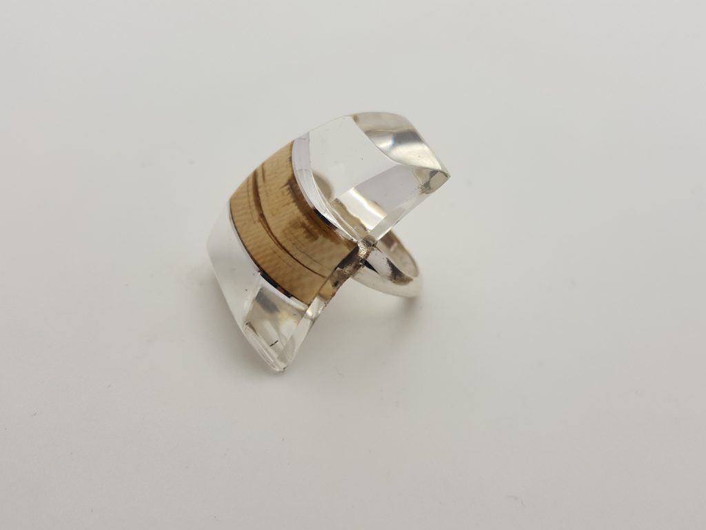 bague epoxy ivoire fossile