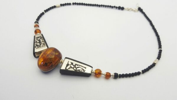 collier ambre branches eau-forte