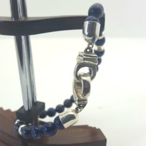 bracelet perle lapis lazuli argent