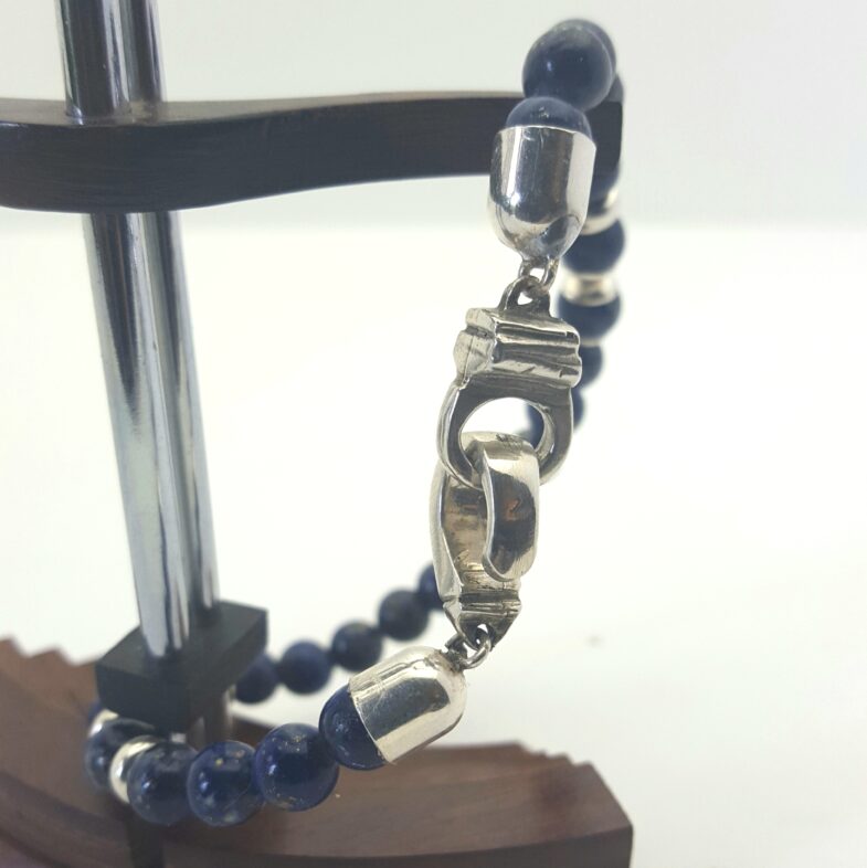 bracelet perle lapis lazuli argent