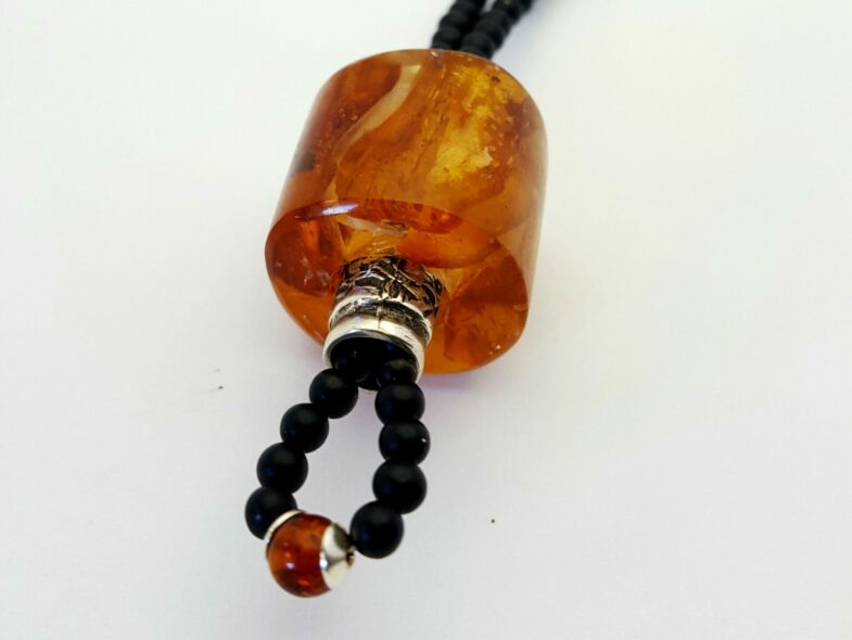 Sautoir ambre "tambour" – Image 3