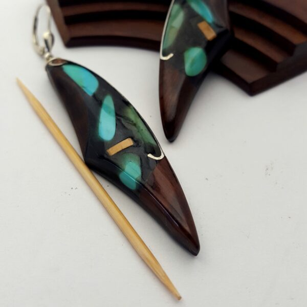 Boucles d'oreilles "Dogon" turquoise amourette – Image 3